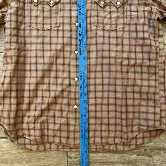 Lucky Brand Western Pearl Snap Brown Shirt Men’s XL Rockabilly Rodeo - Picture 4 of 7